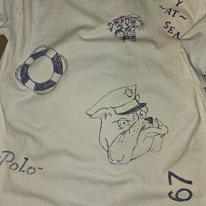 Polo Ralph Lauren Boys XL 18-20 Shirt Long sleeve Graphic Art Rugby RARE! $30obo